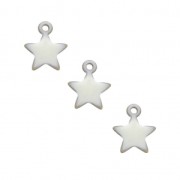 Star charm in metal and epoxy resin 7 mm - White x6