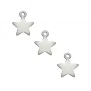 Star charm in metal and epoxy resin 7 mm - White x6