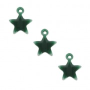 Star charm in metal and epoxy resin 7 mm - Fir Green x6|raw }}
