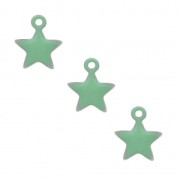 Star charm in metal and epoxy resin 7 mm - Mint x6|raw }}