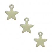 Star charm in metal and epoxy resin 7 mm - Cream x6|raw }}