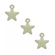 Star charm in metal and epoxy resin 7 mm - Cream x6