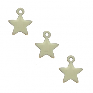 Star charm in metal and epoxy resin 7 mm - Cream x6