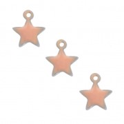 Star charm in metal and epoxy resin 7 mm - Light Rose x6