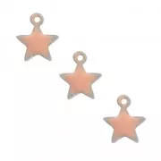 Star charm in metal and epoxy resin 7 mm - Light Rose x6