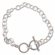 925 Sterling Silver bracelet 18cm with toggle clasp x1