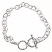925 Sterling Silver bracelet 18cm with toggle clasp x1