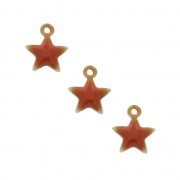 Star charm in metal and epoxy resin 7 mm - Terracotta x6|raw }}