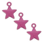 Star charm in metal and epoxy resin 7 mm - Lilac x6