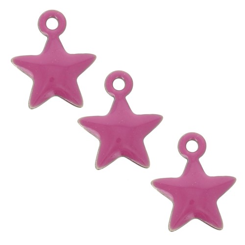 Star charm in metal and epoxy resin 7 mm - Lilac x6