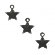 Star charm in metal and epoxy resin 7 mm - Grey x6
