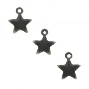 Star charm in metal and epoxy resin 7 mm - Grey x6