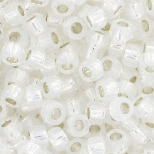 Toho Seed beads 15/0 TO15R2100 - Milky White Silver Lined x8g