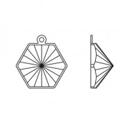 Stick-on setting for PureCrystal Kaleidoscope Hexagon 4699 14x16 mm Rhodium Tone x1