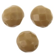 Fire Polished faceted round beads 8mm Caramel x20|raw }}