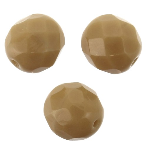 Fire Polished faceted round beads 8mm Caramel x20