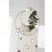 Bare metal circle for Dreamcatcher Suspension and Lamps 25 cm Antique Gold Tone x1