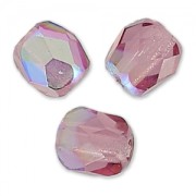 Fire Polished faceted round beads 4mm Amethyst AB x50