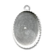 925 Sterling Silver Pendant setting 25x18 mm x1|raw }}