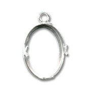 925 Sterling Silver Pendant setting 18x13 mm x1