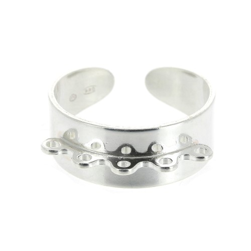 925 Sterling Silver Ring with 5 loops x1