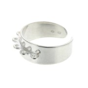925 Sterling Silver Ring with 5 loops x1