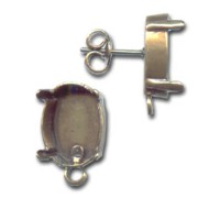 4120 14x10mm Cabochon earstuds Bronze tone x2|raw }}