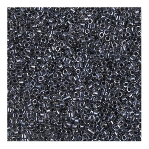 Miyuki Delica 11/0 Hex Cut DBC0925 - Sparkling Charcoal Lined Crystal Cut x8g