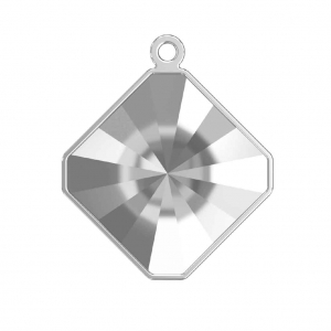 Stick-on setting for PureCrystal Kaleidoscope Square 4499 10 mm Rhodium Tone x1