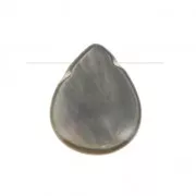 Mother-of-Pearl drop 8x10 mm Iridescent Grey x1