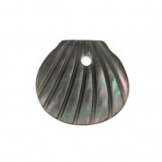 Mother-of-pearl Sequin shell shaped 9x10 mm Iridescent Grey x1|raw }}
