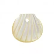 Mother-of-pearl Sequin shell shaped 9x10 mm Ivory x1