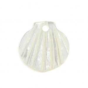 Mother-of-pearl Sequin shell shaped 10x11 mm Natural x1