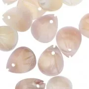 Mother-of-pearl leaf shape sequin 12x10 mm Pink x1