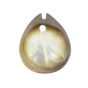 Mother-of-pearl leaf shape sequin 12x10 mm Iridescent grey x1|raw }}