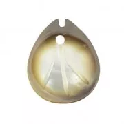 Mother-of-pearl leaf shape sequin 12x10 mm Iridescent grey x1