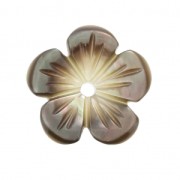 Mother-of-Pearl Flower 10 mm Iridescent Grey x1|raw }}