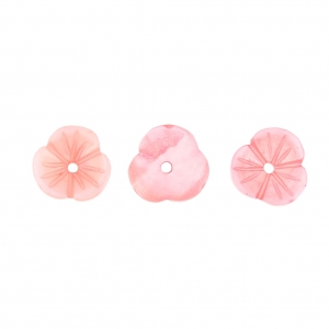 Mother-of-Pearl Flowers 8 mm Pink x4