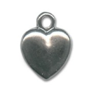 Heart charm 16mm black nickel tone x1