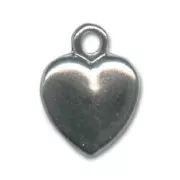 Heart charm 16mm black nickel tone x1