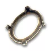 Cabochon setting PureCrystal 4120 oval-shaped 14x10mm Bronze tone