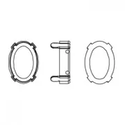 Cabochon setting PureCrystal 4120 oval-shaped 14x10mm Bronze tone