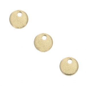 Round 5 mm sequins/charms Gold-filled x4