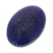 Oval cabochon - Grooved stone for macrame 18x13 mm Lapis Lazuli x1