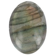 Oval cabochon - Grooved stone for macrame 18x13 mm Labradorite x1