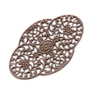 Filigree finding 55x34mm Old copper tone x1