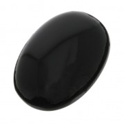 Oval cabochon - Grooved stone for macrame 18x13 mm Black Onyx x1