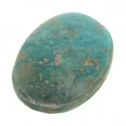 Oval cabochon - Grooved stone for macrame 18x13 mm Genuine Turquoise x1