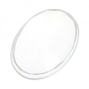 Oval cabochon - Grooved stone for macrame 25x18 mm Rock Crystal x1