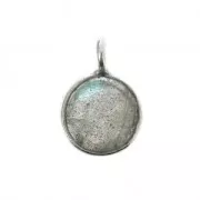 925 Sterling Silver Faceted charm 6.9 mm Labradorite x1